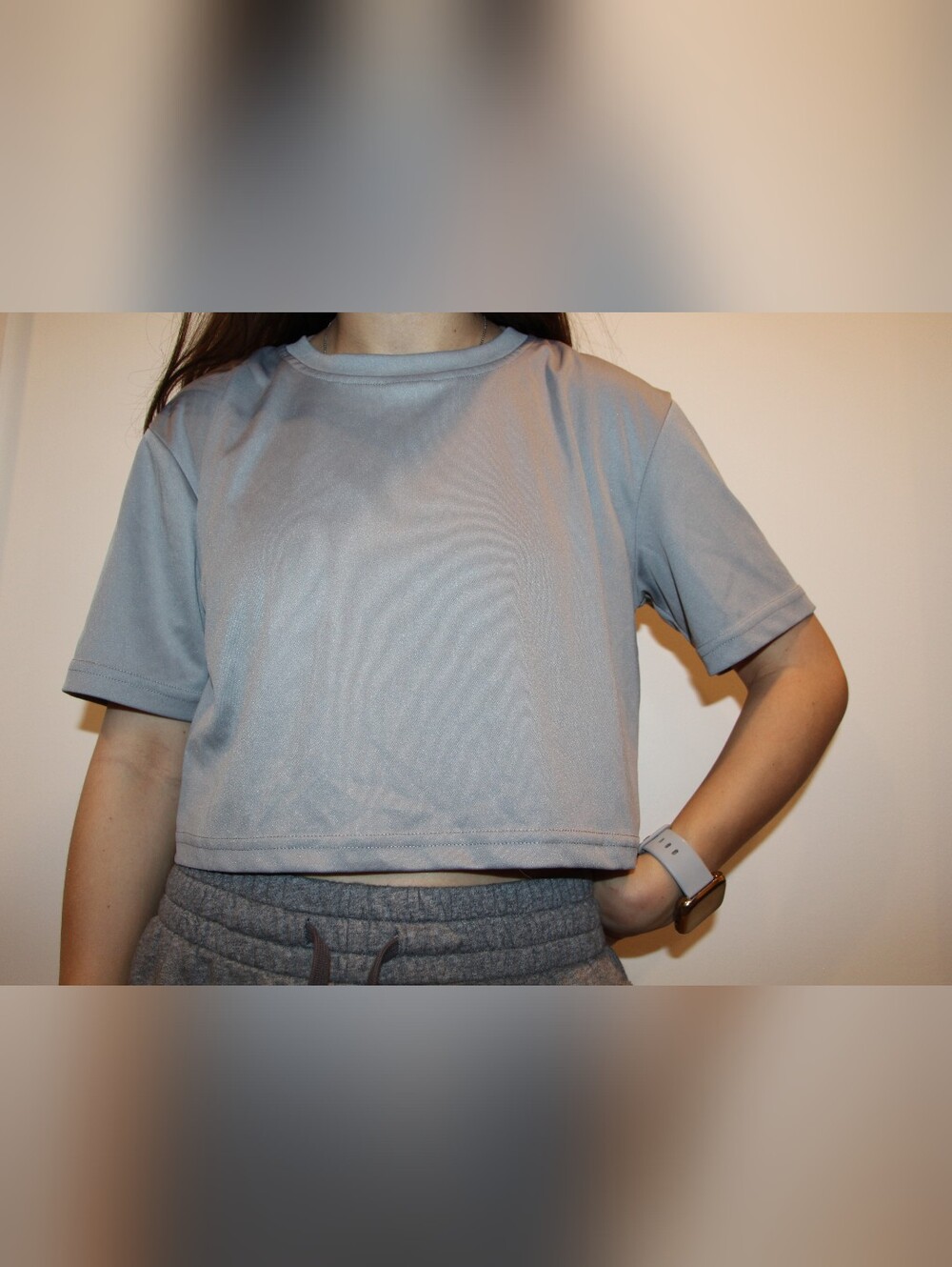 Women's Grey Crop Top Size XS